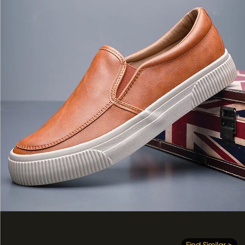 Men's Tan Slip-On Sneakers Size 41